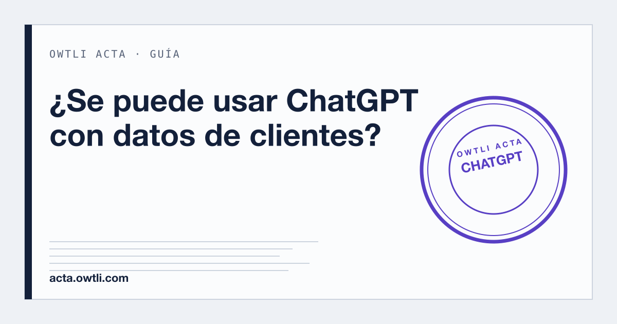 Portada de la guía sobre el uso de ChatGPT con datos de clientes y el RGPD