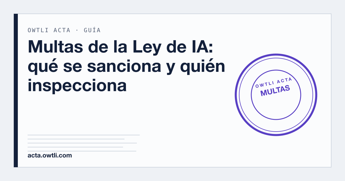 Portada de la guía sobre las multas de la Ley de IA y quién inspecciona