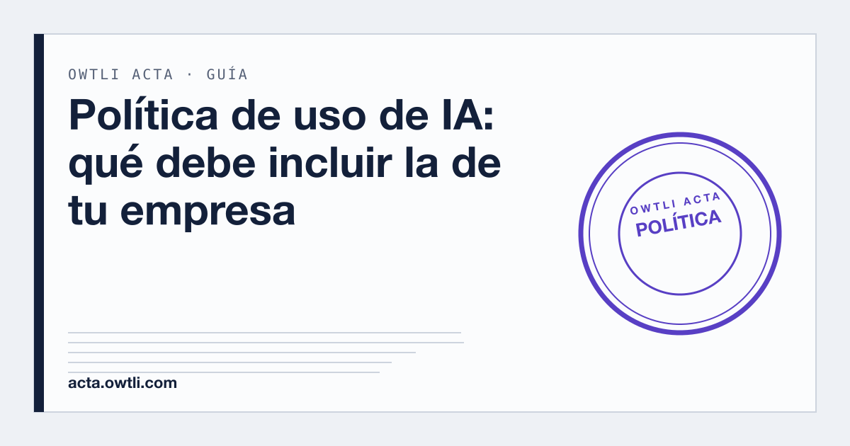 Portada de la guía sobre la política de uso de IA en la empresa: qué debe incluir